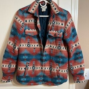 Ariat Quilted Jacket with Terracotta  and Turquoise Accents size small